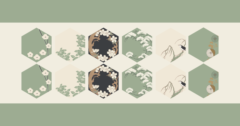 Cvetlični šesterokotniki cvetlična vinilna preproga - TenStickers