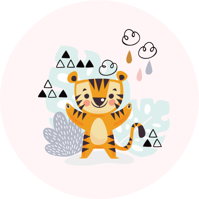 Risba vinil podstavki tiger kids - TenStickers