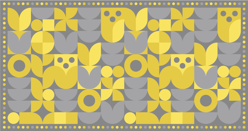 Yellow geometric pattern vinilne preproge - TenStickers