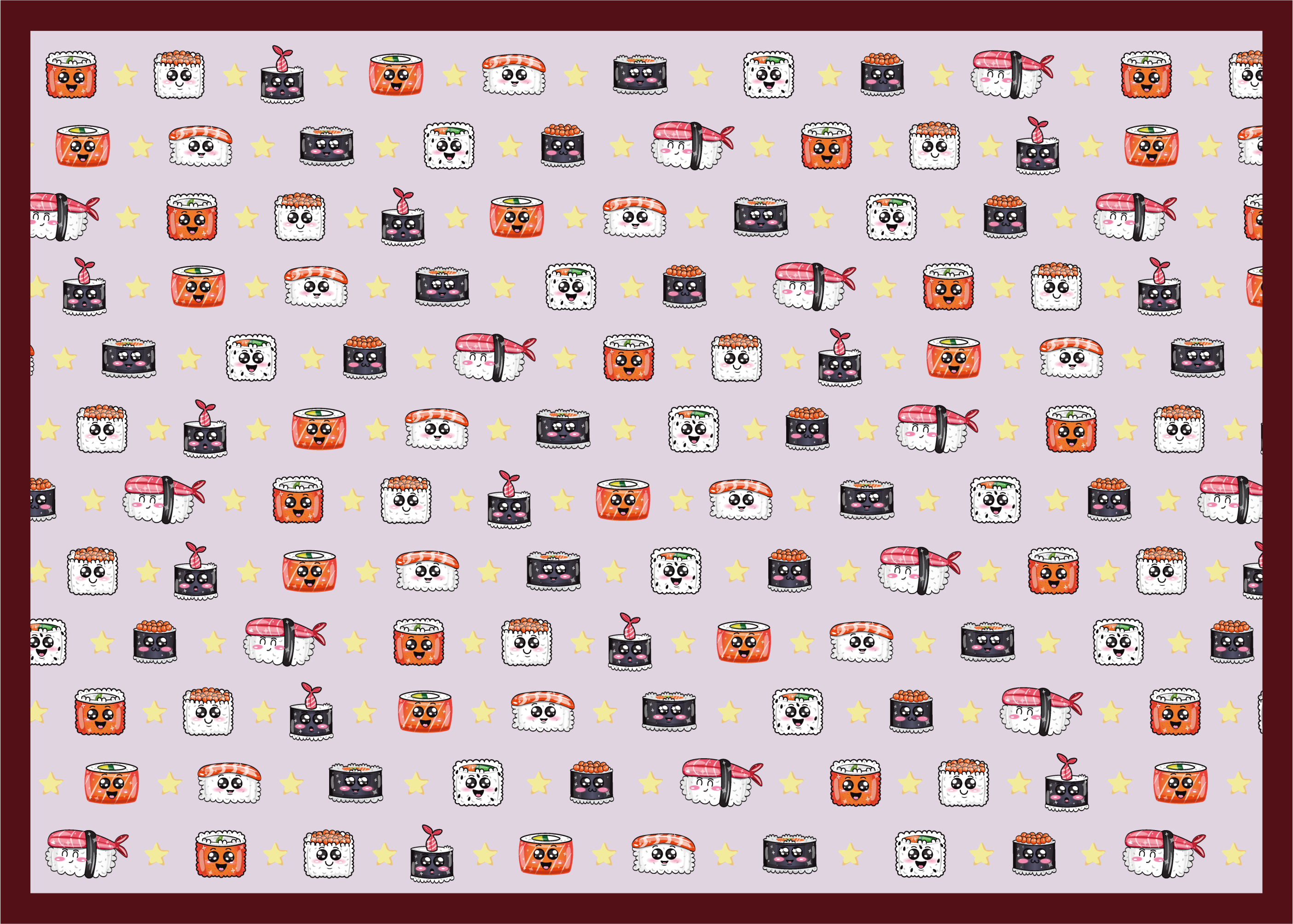 Risani vzorec sušija Otroške vinilna preproga - TenStickers