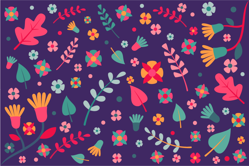 Cvetlični barvni izbruh cvetlična vinilna preproga - TenStickers