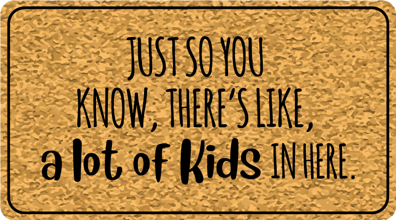 Informativno vnosno besedilo vinilne preproge z napisom - TenStickers