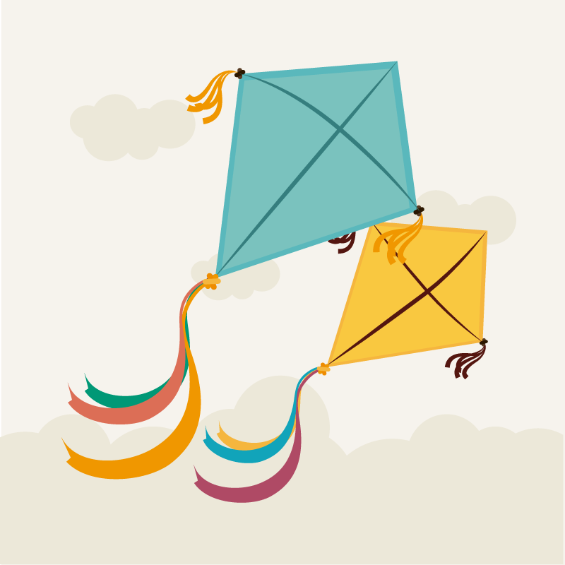 Zmaj in oblački otroška igralna podloga - TenStickers