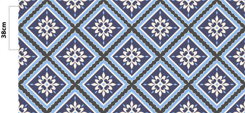 Ploščic cvetlični vzorec Vinilna preproga za kuhinjo - TenStickers