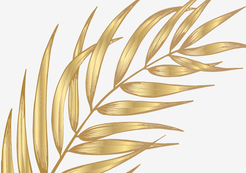 Vzorec zlatega listja cvetlična vinilna preproga - TenStickers