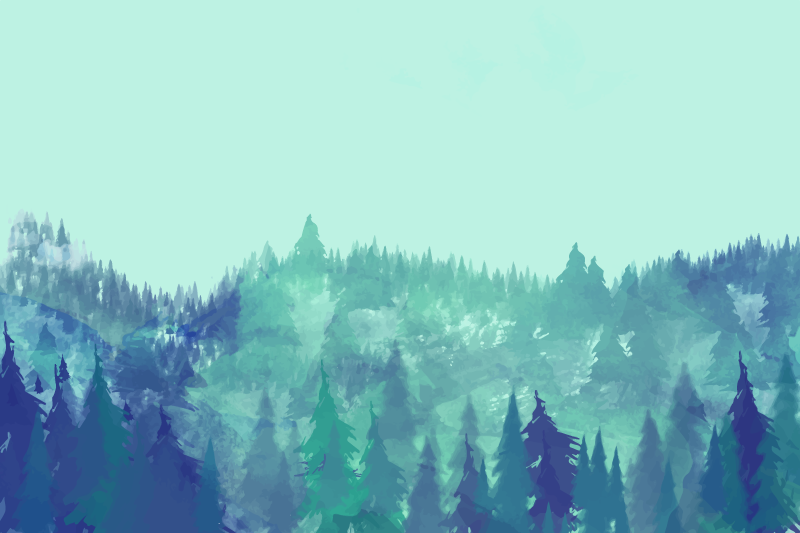 Bujni zeleni gozd Naravne vinilnea preproga - TenStickers