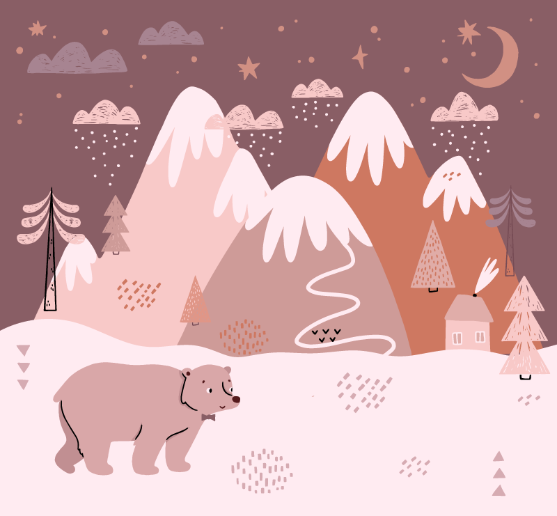 Udobje zimske pokrajine Otroške vinilna preproga - TenStickers