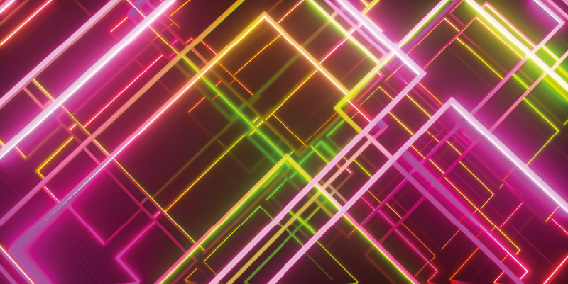 Neonska linijska umetnost sodobne vinilne preproge - TenStickers