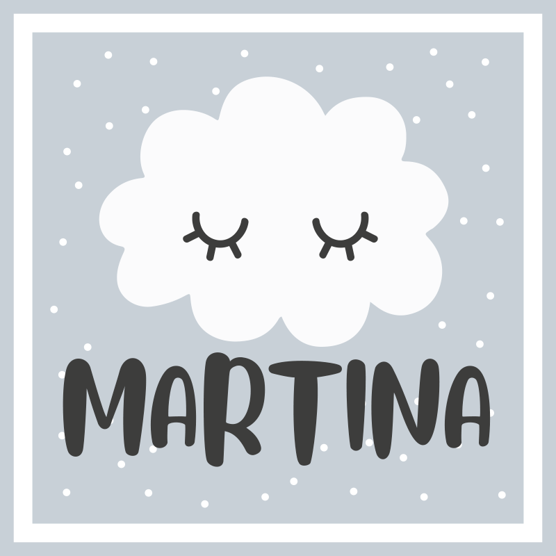 Sivi oblak z imenom Vinilna preproga za dojenčke - TenStickers