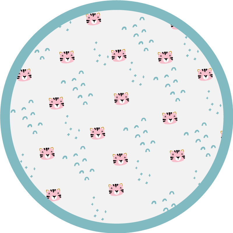 Blue rainbows and pink cats vinilne preproge - TenStickers