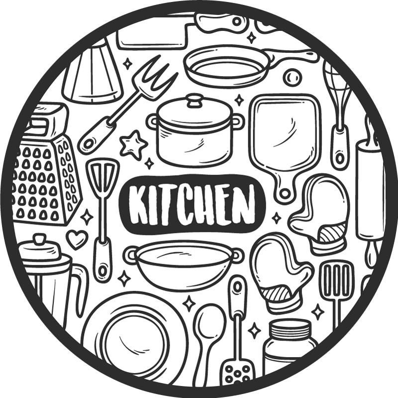 Grafika bistvenih elementov Okrogla vinilna preproga - TenStickers