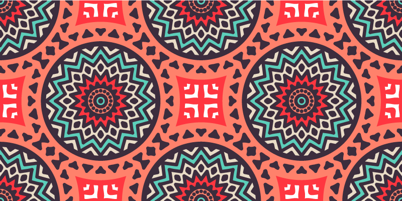 Geometrijski vzorec medaljona Vinilna preproga mandala - TenStickers