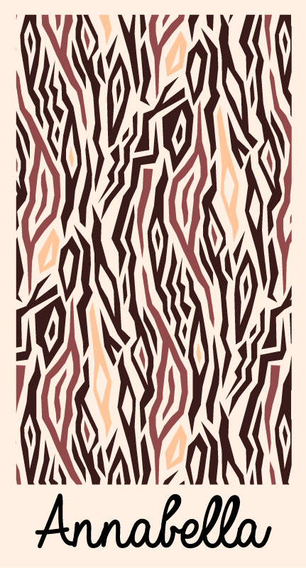 Stiliziran živalski vzorec Vinilna preproga z imeni - TenStickers