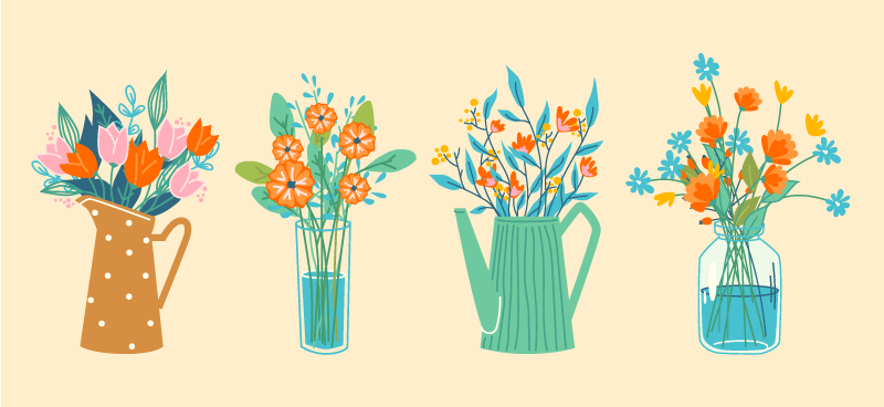 Floral centerpiece display cvetlična vinilna preproga - TenStickers