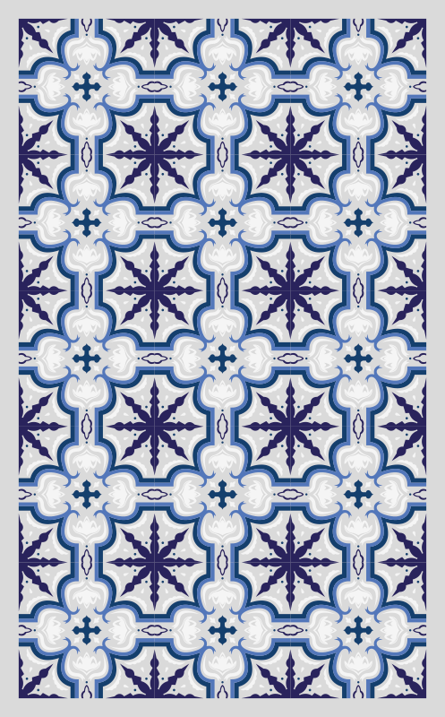 Intricate blue pattern vinilna talna obloga - TenStickers