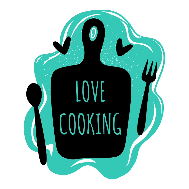 Cutting board love cooking vinilna preproga za kuhinjo - TenStickers