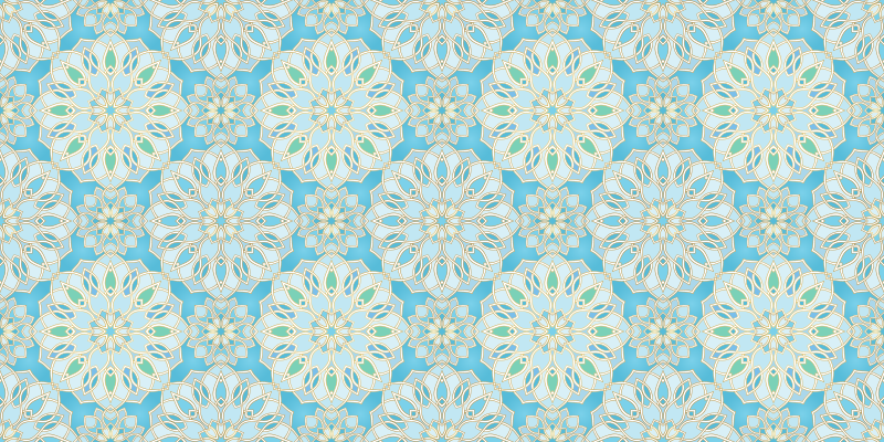 Modri zapleteni elementi Vinilna preproga mandala - TenStickers