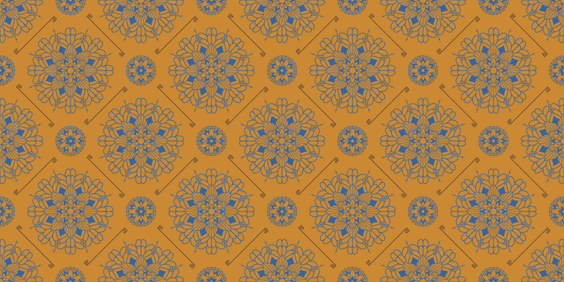 Graceful orange style vinilna preproga mandala - TenStickers