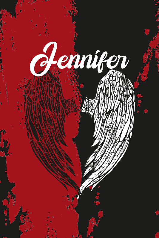 Srčna krila z imenom Vinilna preproga za najstnike - TenStickers