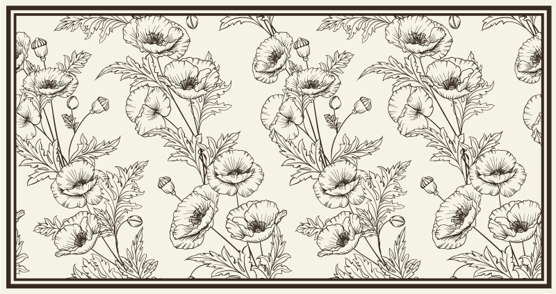 Cvetlični vzorec Vinilna preproga za dnevno sobo - TenStickers