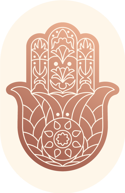 Bež roka fatime Vinilna preproga mandala - TenStickers