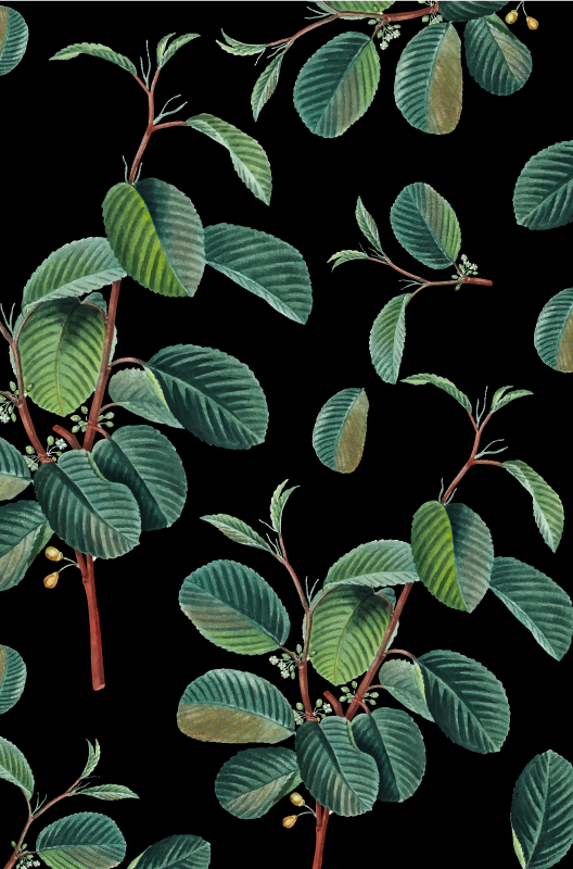 živahen motiv listja Vinilna preproga za dnevno sobo - TenStickers