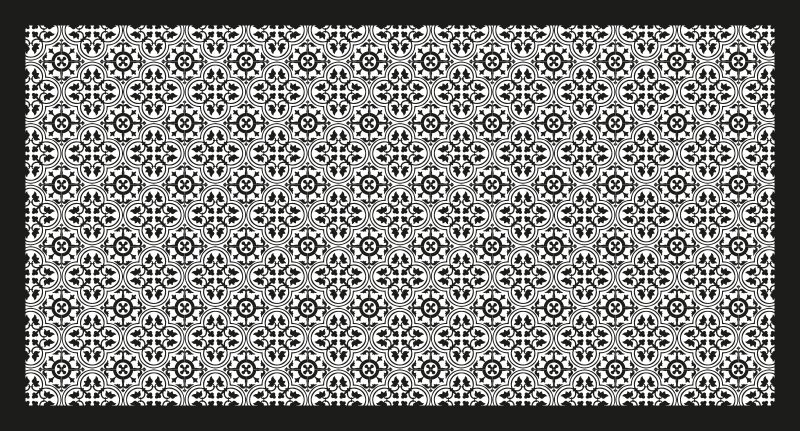 Black floral pattern vinilna talna obloga ploščice - TenStickers