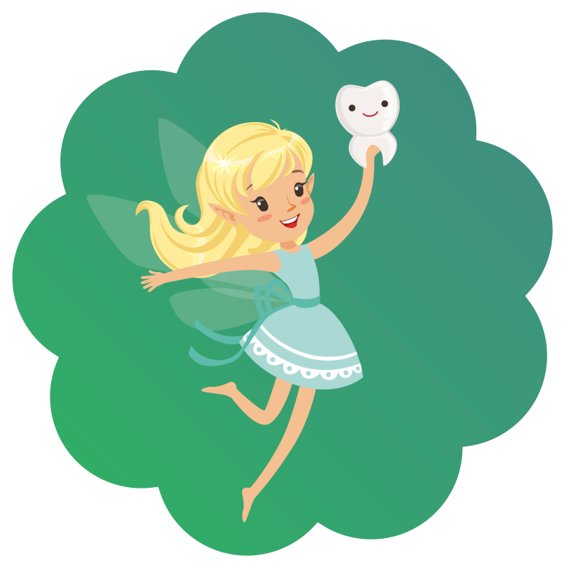 Zobna vila z zobmi nasmejani otroci vinil preproga - TenStickers