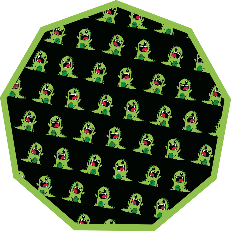 Logotip dinozavra z orožjem navzgor strašljiva vinil preproga - TenStickers