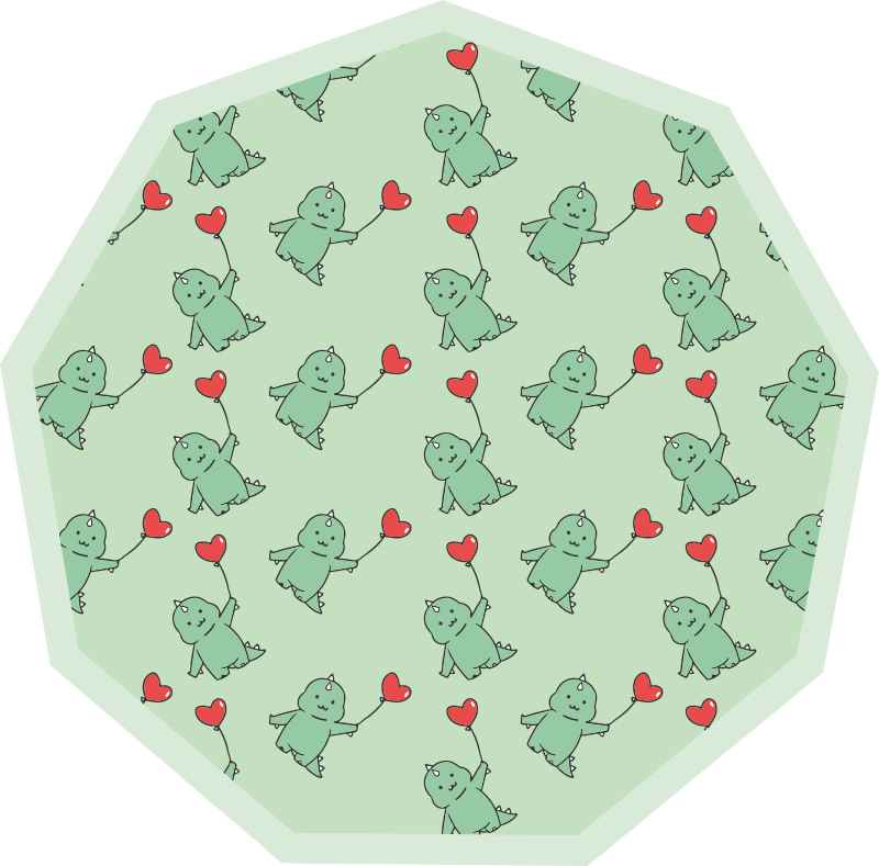 Zeleni zmaji s srčki Otroške vinilna preproga - TenStickers