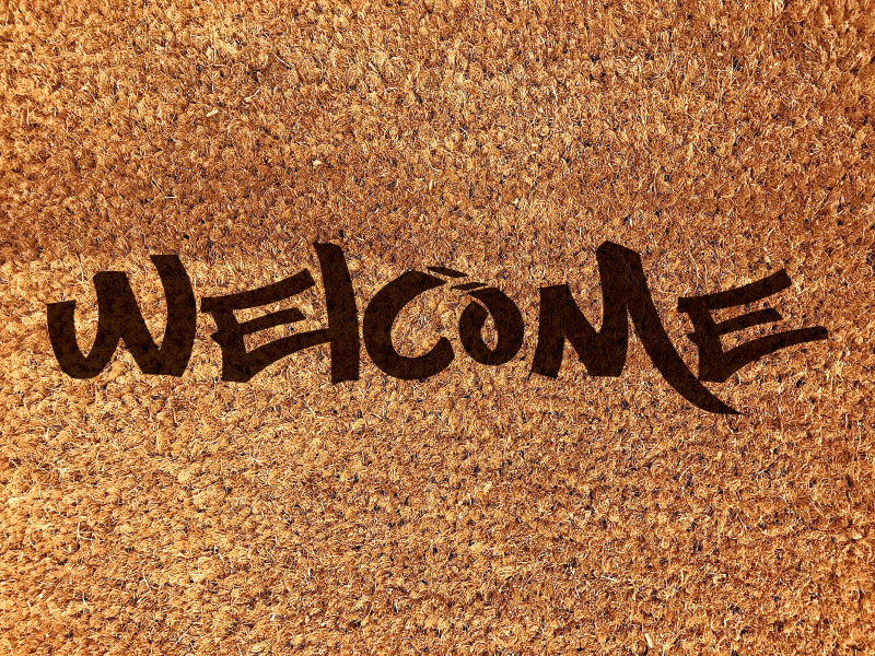 Welcome coir young style vinilne preproge z napisi - TenStickers