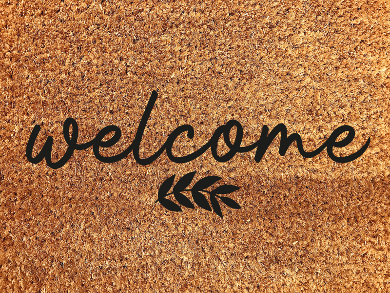 Welcome coconut fiber vinilna preproga za vhod - TenStickers