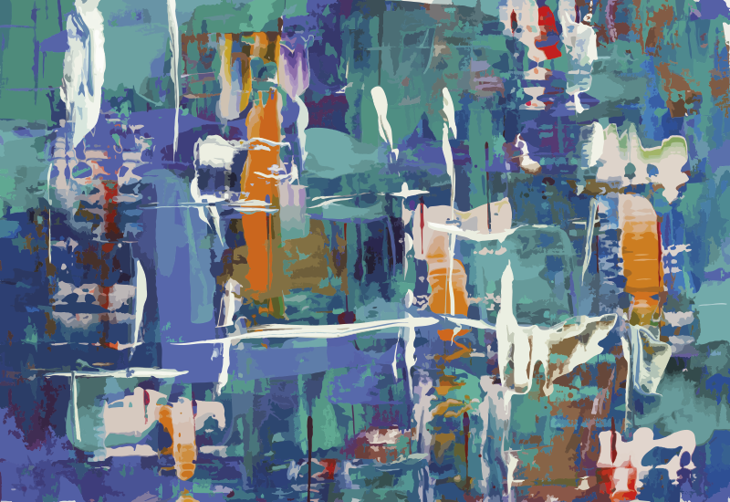 Barvit abstraktni pljusk vinilna preproga - TenStickers