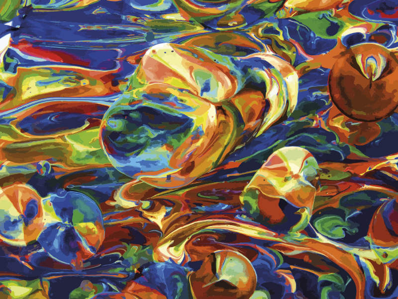 Tekoča raznobarvna moderna preproga - TenStickers