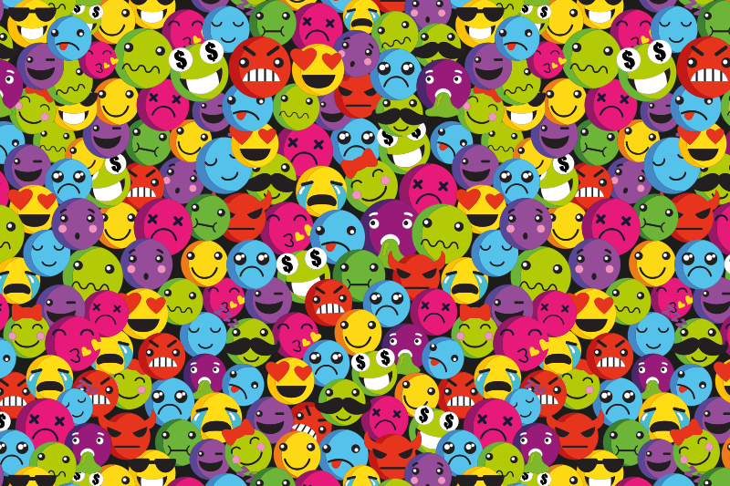 Emoji sestava najstniška vinil preproga - TenStickers