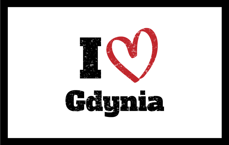I love gdynia vinilne preproge z napisom - TenStickers