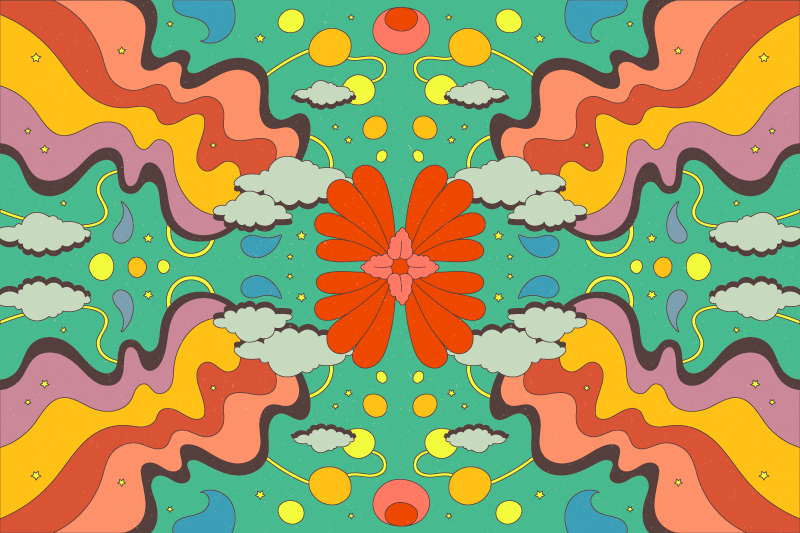 Moderna umetnost psihedelična vinil preproga - TenStickers