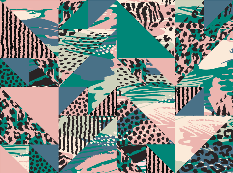 Geometric layered abstractions vinilne talne obloge - TenStickers