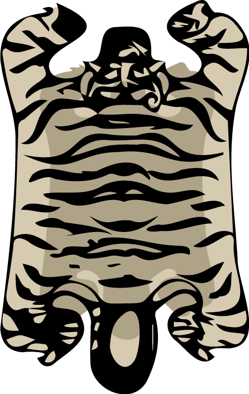 Elegantne tigraste črte vinilni tepih s potiskom živali - TenStickers