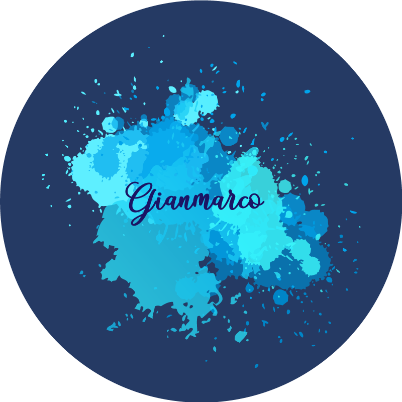 Brizgajoča modra z imenom Vinilna preproga za najstnike - TenStickers