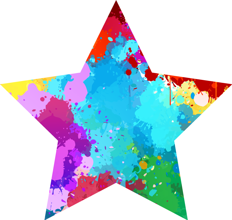 Star with colorful strokes vinilne preproge v vzorcih - TenStickers