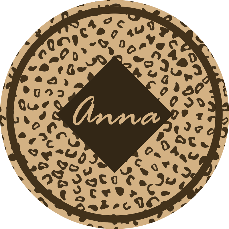 Ime z leopardjim vzorcem Vinilne preproge za spalnico - TenStickers