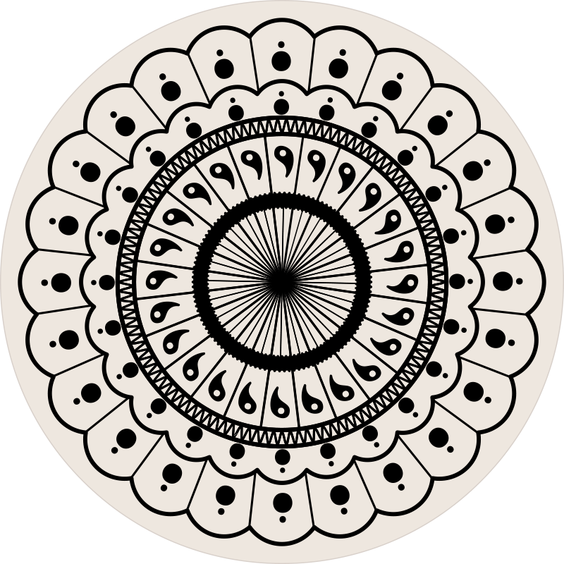 Krožna preproga za spalnico boho mandala - TenStickers