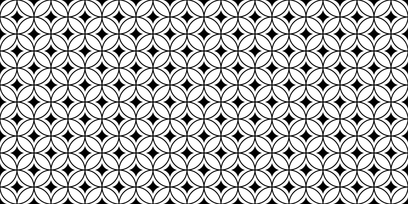 črno-beli krogi Vinilna talna obloga v imitaciji ploščic - TenStickers