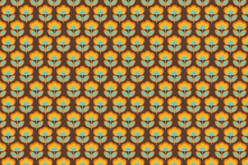 Vintage rjav dizajn cvetlična vinilna preproga - TenStickers