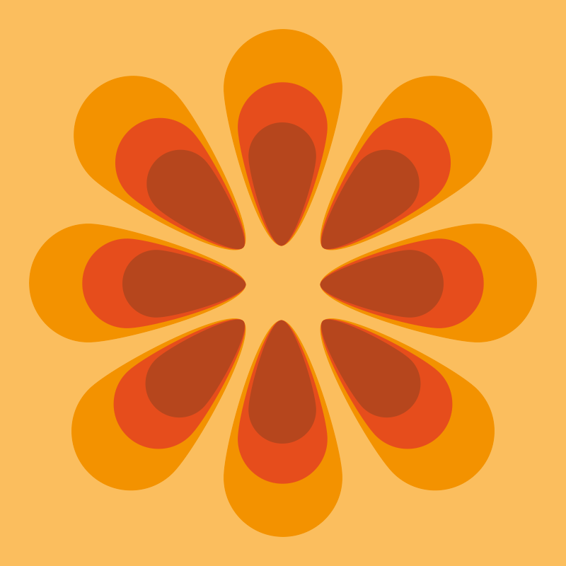 Retro cvetlična oblika Vinilna preproga za dnevno sobo - TenStickers