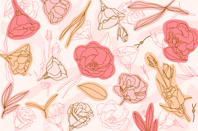 Prefinjen botanični element Vinilna preproga za kopalnico - TenStickers