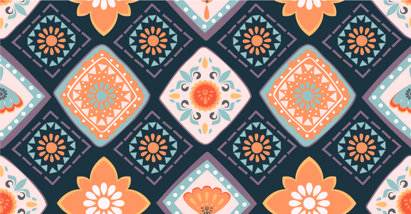 Abstraktne mini ploščice vinil preproga - TenStickers