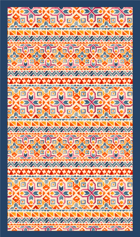 Vibrant geometric patterns vinilna preproga sveta - TenStickers