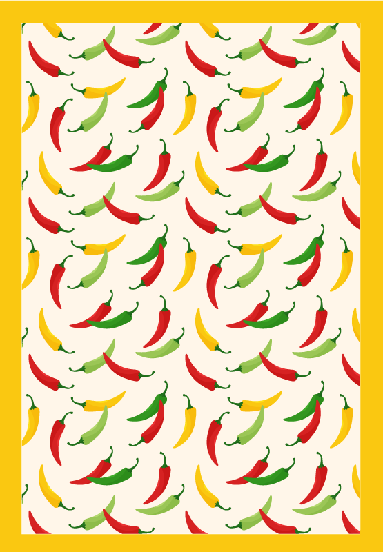 Chili pepper motif vinilna preproga za kuhinjo - TenStickers